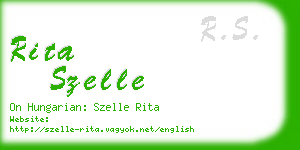 rita szelle business card